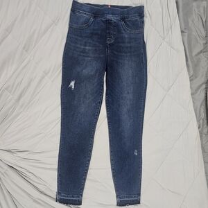 Spanx Jeans Lightly Distressed Skinny Pull On Stretch Size Medium